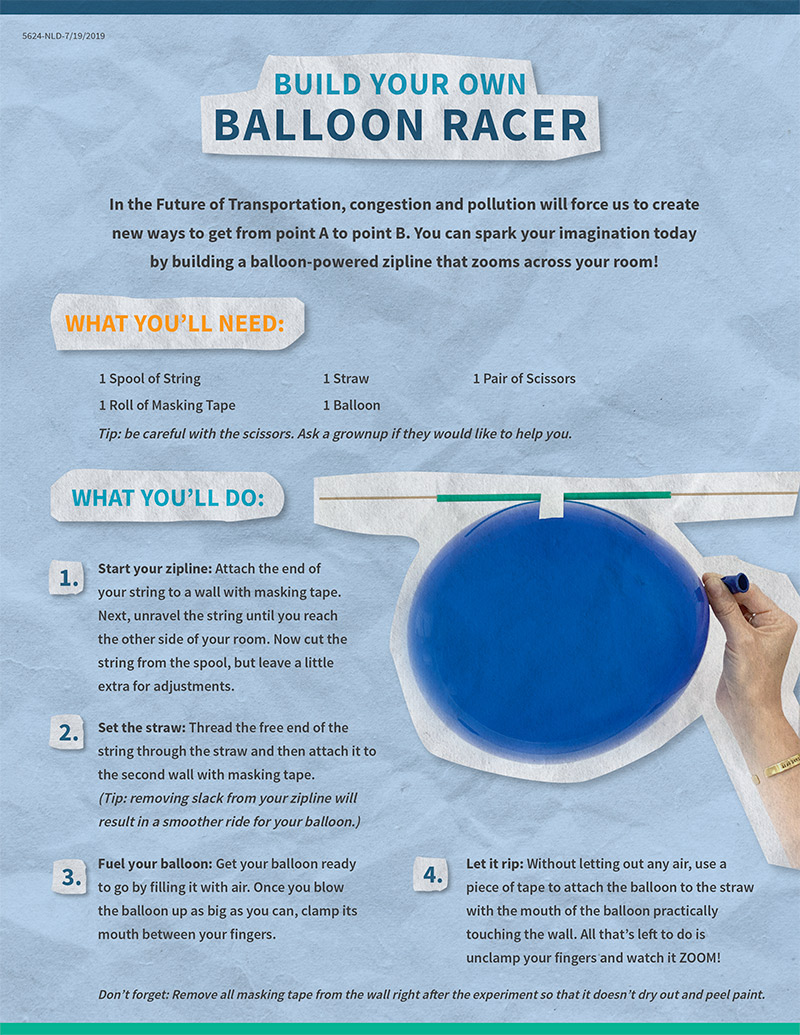 Download Instructions to build your own
balloon racer